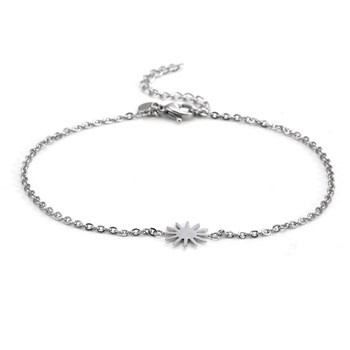 Sixty Stones - 60 - Silver Sun Anklet Chain - 25 X 0,4 Cm