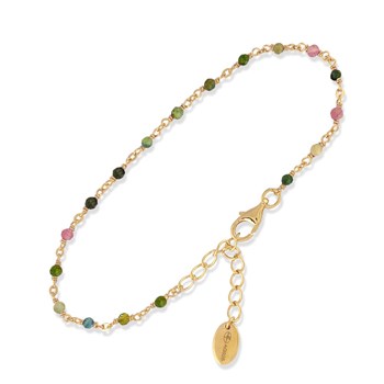 Silver Bracelet With Tourmaline Stones