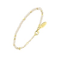Bracelet Argent Doré Simple Perles Naturelles Blanche