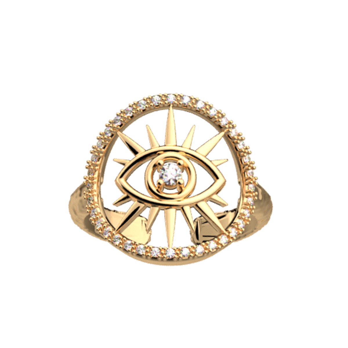 Bague ronde Les Georgettes Oeil dorée 16mm
Collection Les Précieuses - vue 2