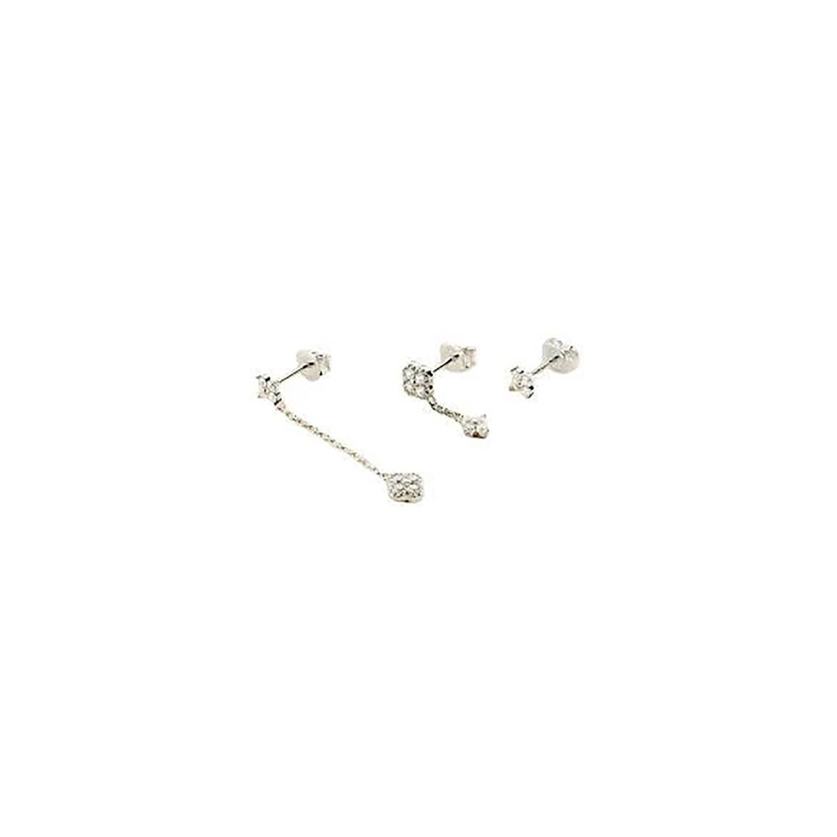 Set de trois piercings Agatha Beloved argent oxydes