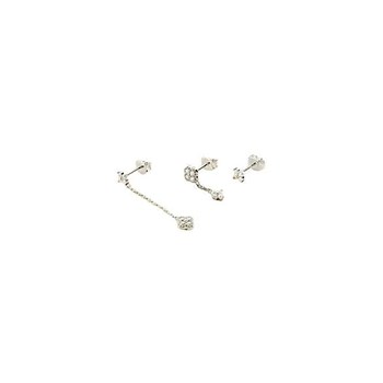 Set de trois piercings Agatha Beloved argent oxydes