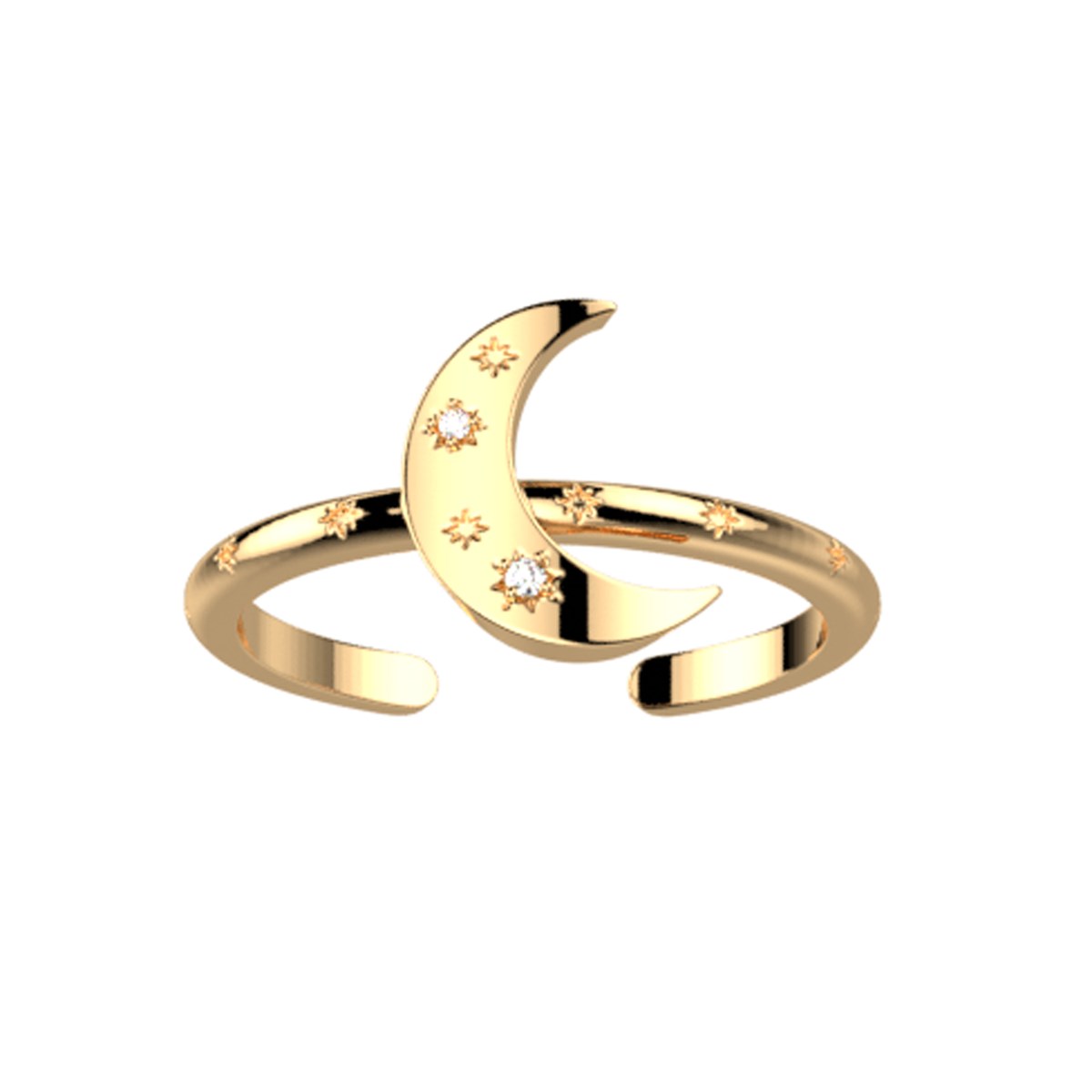 Bague Les Cadettes Luna dorée - vue 2