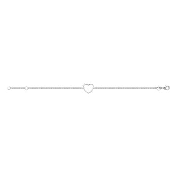 Bracelet Brillaxis coeur argent rhodié oxydes blancs