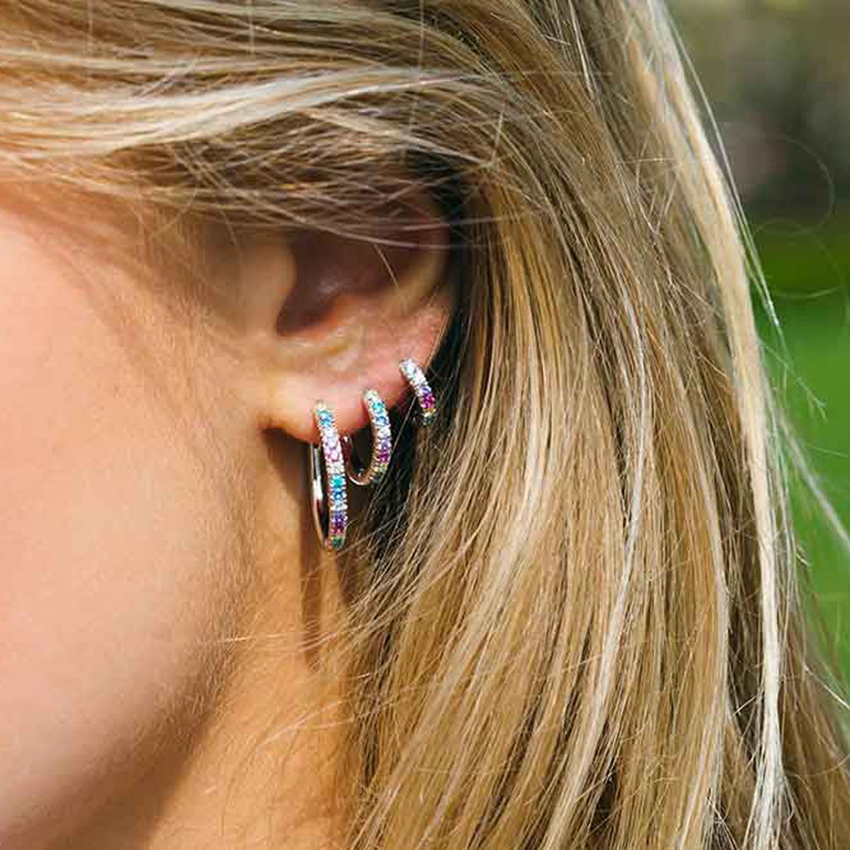 Créoles Sif Jakobs Ellera argent multicolores_x000D_
petit modèle - vue 2