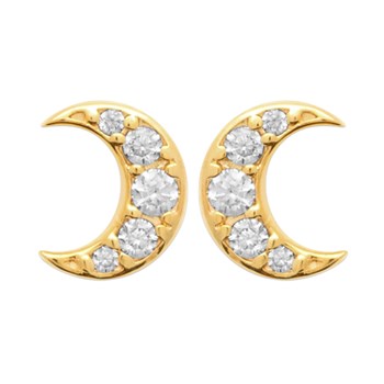 Boucles d'oreilles Brillaxis lune plaqué or