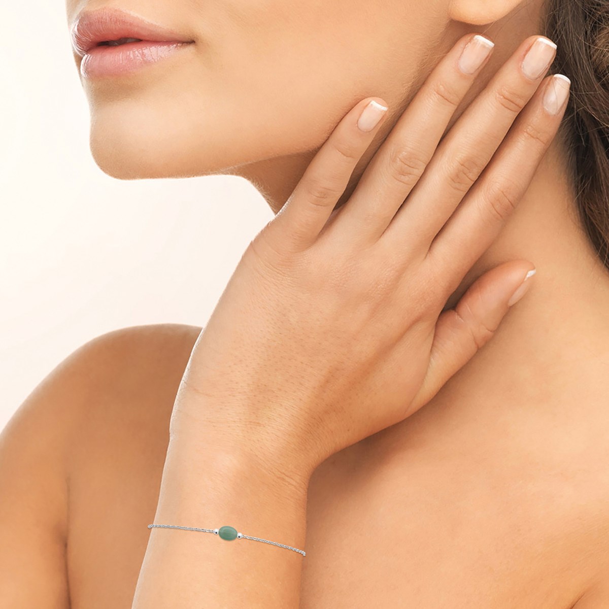 Bracelet Brillaxis argent quartzite verte - vue 2