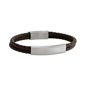 Bracelet Jourdan Côme tressé marron et acier