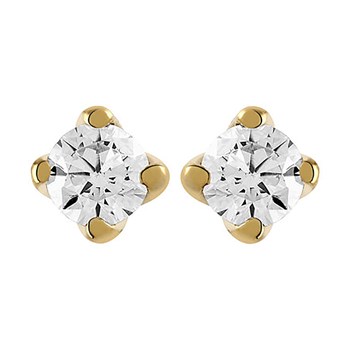 Boucles d'oreilles Brillaxis diamants 4 griffes or
jaune 9 carats 3mm