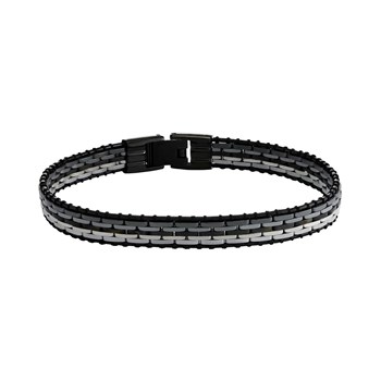 Bracelet homme Jourdan Orion_x000D_
acier noir et gris