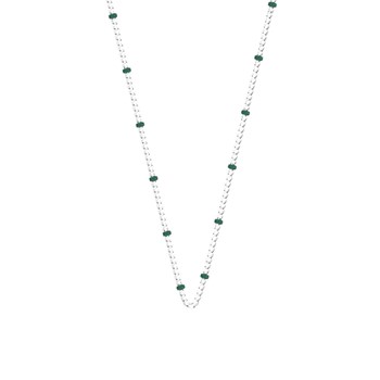 Collier Les Cadettes chaine bille laque bleu canard
