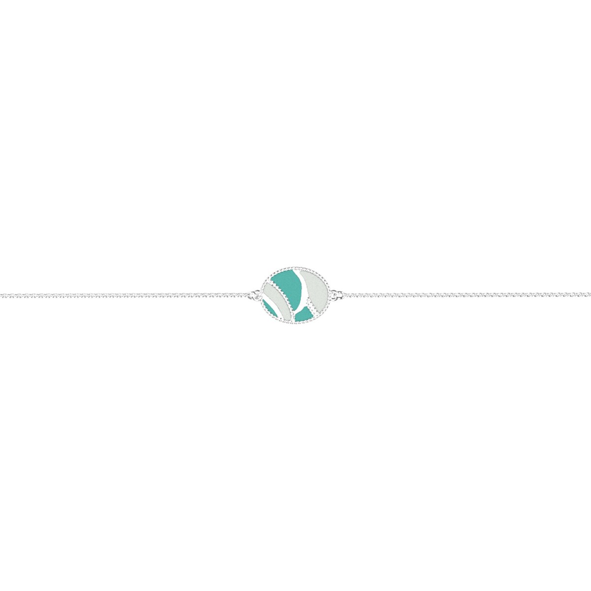 Bracelet Les Cadettes chaine tigre laque verte/grise