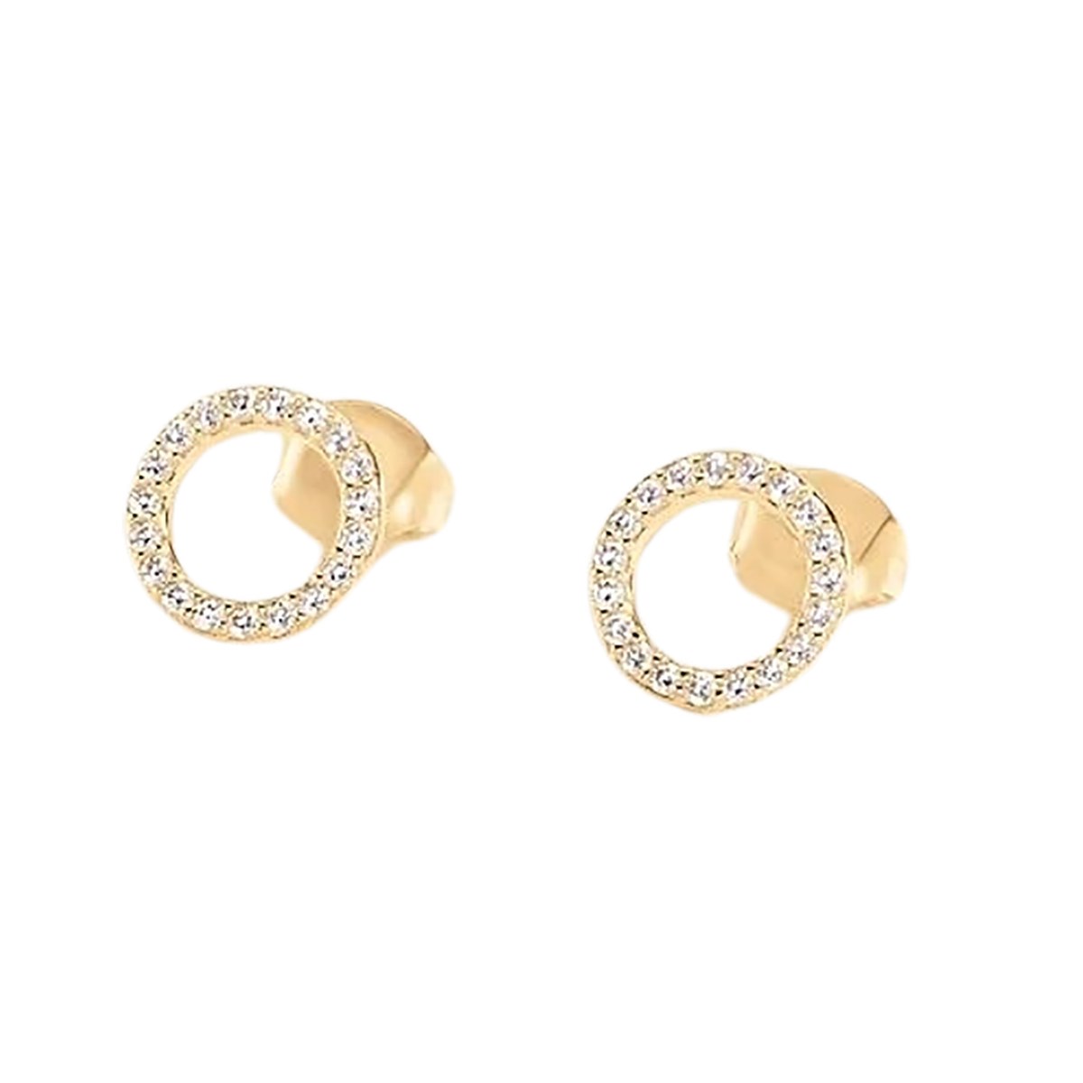 Boucles d'oreilles Agatha Rondou dorées_x000D_
cercle ajouré empierré