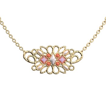 Collier Les Georgettes collection Rosace dorée nacre