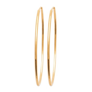 Créoles Brillaxis plaqué or fil rond 1.5 mm 50mm
