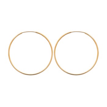 Créoles Brillaxis plaqué or fil rond 1.5 mm 50mm