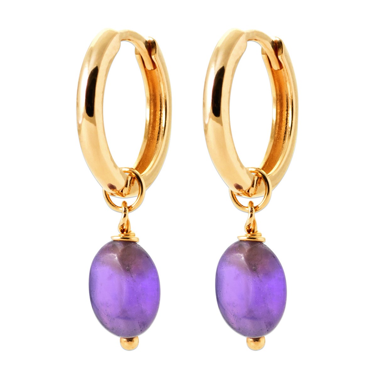 Boucles d'oreilles créoles Brillaxis amethiste
diamètre 13 mm