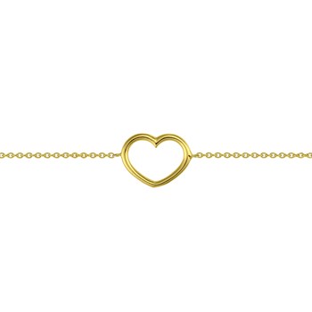 Bracelet Brillaxis coeur en or jaune 18k