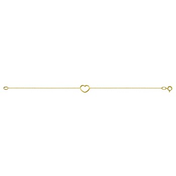 Bracelet Brillaxis coeur en or jaune 18k