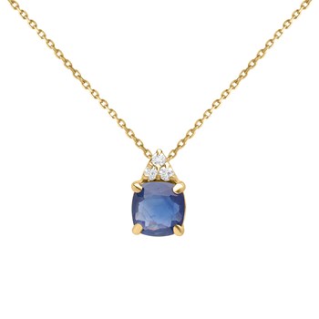 Collier Brillaxis Solitaire accompagné
saphir et diamants