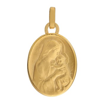 Médaille ovale Brillaxis Vierge à l'enfant
or jaune 18k