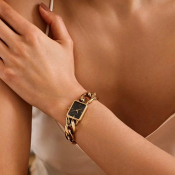 Montre femme Rosefield Octagon XS Chain Black Gold