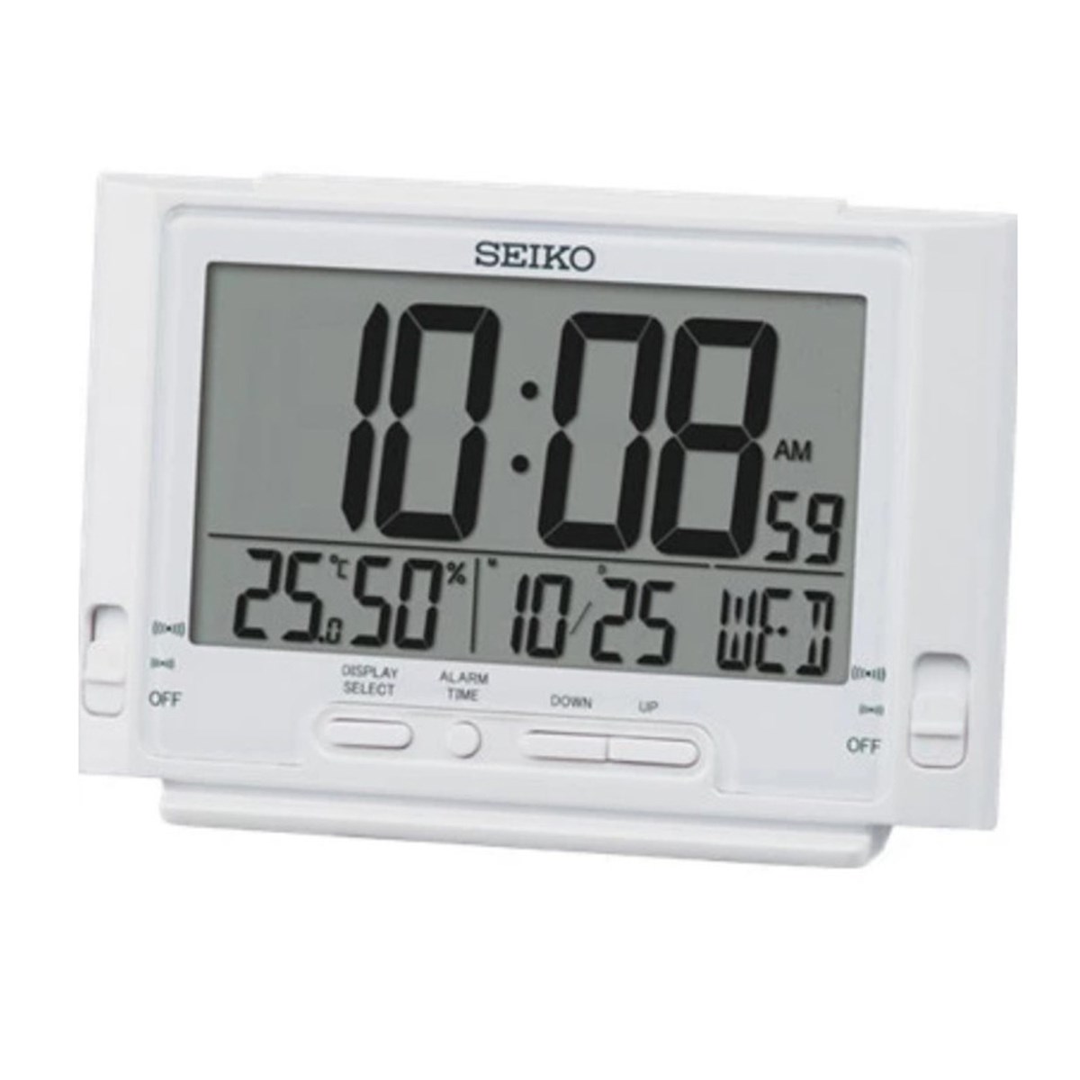 Réveil Seiko affichage digital blanc