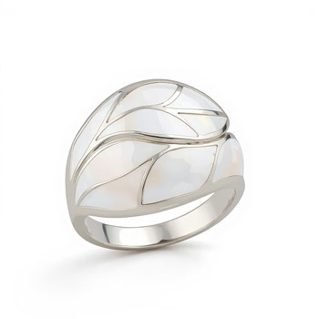 Bague en Nacre Blanche et Argent 925 | Élégance et Pureté | Boutique ADEN