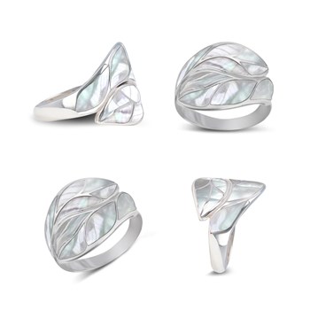 Bague en Nacre Blanche et Argent 925 | Élégance et Pureté | Boutique ADEN