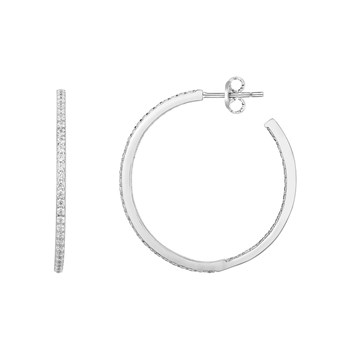 Créoles en Argent avec oxyde de zirconium blanc