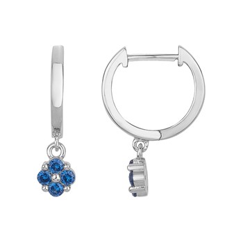 Créoles en Argent avec oxyde de zirconium bleu saphir