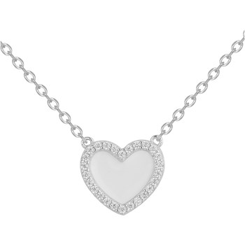 Collier mono-motif en Argent avec oxyde de zirconium blanc