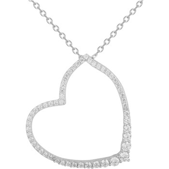 Collier mono-motif en Argent avec oxyde de zirconium blanc