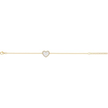 Bracelet souple mono-motif en Plaqué Or avec oxyde de zirconium blanc
