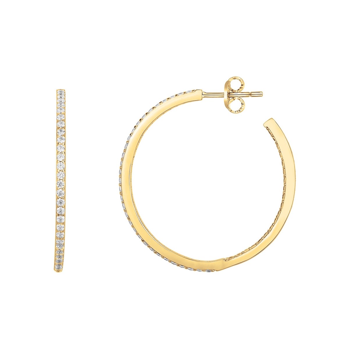 Boucles d'oreilles en Plaqué Or avec oxyde de zirconium blanc