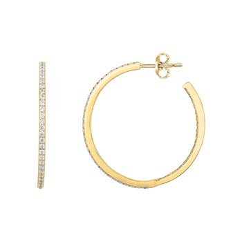 Boucles d'oreilles en Plaqué Or avec oxyde de zirconium blanc
