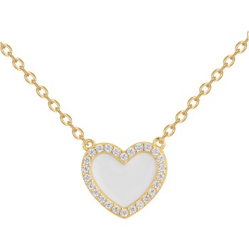 Collier mono-motif en Plaqué Or avec oxyde de zirconium blanc