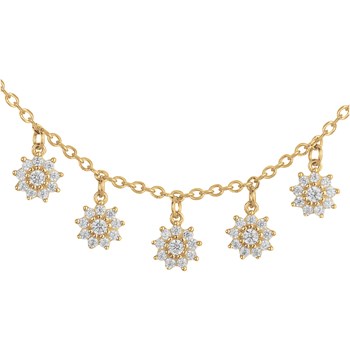 Collier multi-motifs en Plaqué Or avec oxyde de zirconium blanc