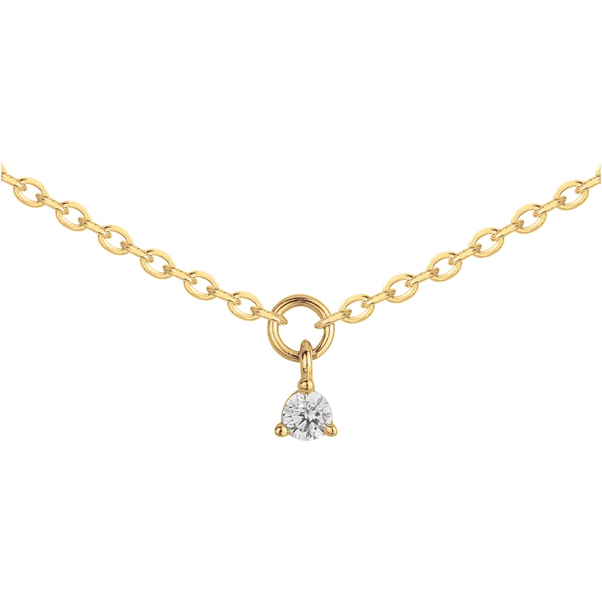 Collier multi-motifs en Plaqué Or avec oxyde de zirconium blanc