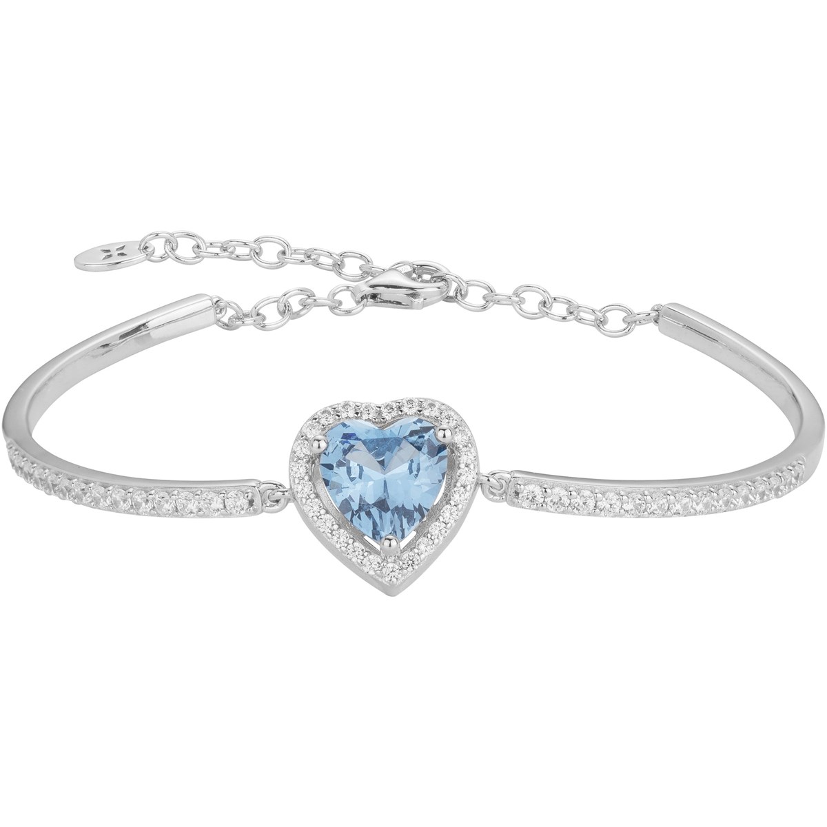 Bracelet semi-rigide en Argent avec oxyde de zirconium bleu topaze