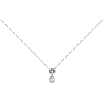 Collier mono-motif Mathilde en Argent avec oxyde de zirconium bleu et blanc
