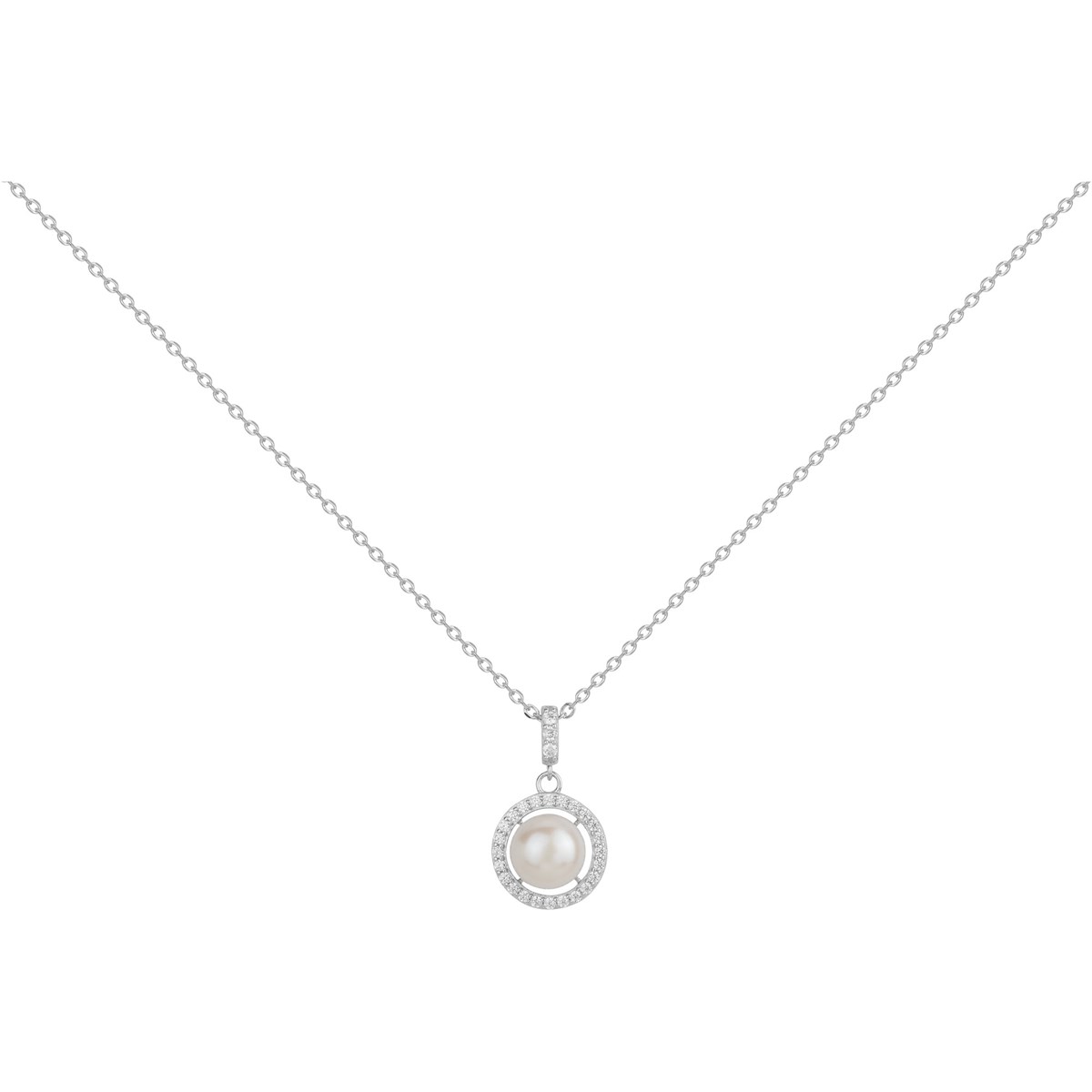 Collier mono-motif Astrid en Argent avec perle d'eau douce blanc