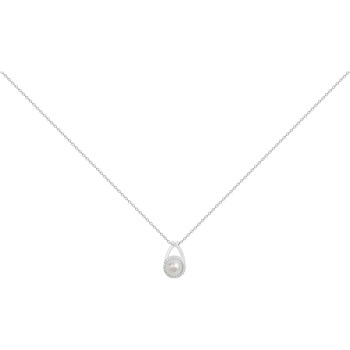 Collier mono-motif Astrid en Argent avec perle d'eau douce blanc