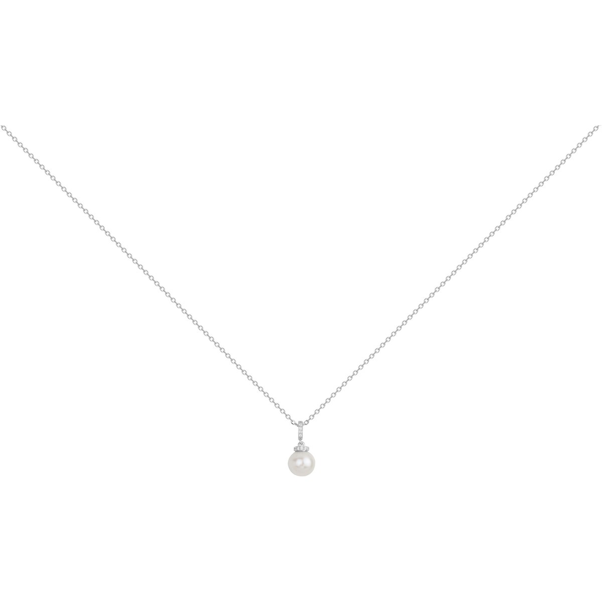 Collier mono-motif Astrid en Argent avec perle d'eau douce blanc