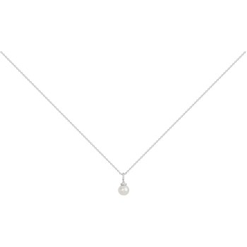 Collier mono-motif Astrid en Argent avec perle d'eau douce blanc