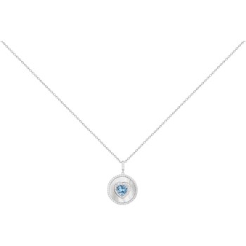 Collier mono-motif Mathilde en Argent avec oxyde de zirconium bleu topaze