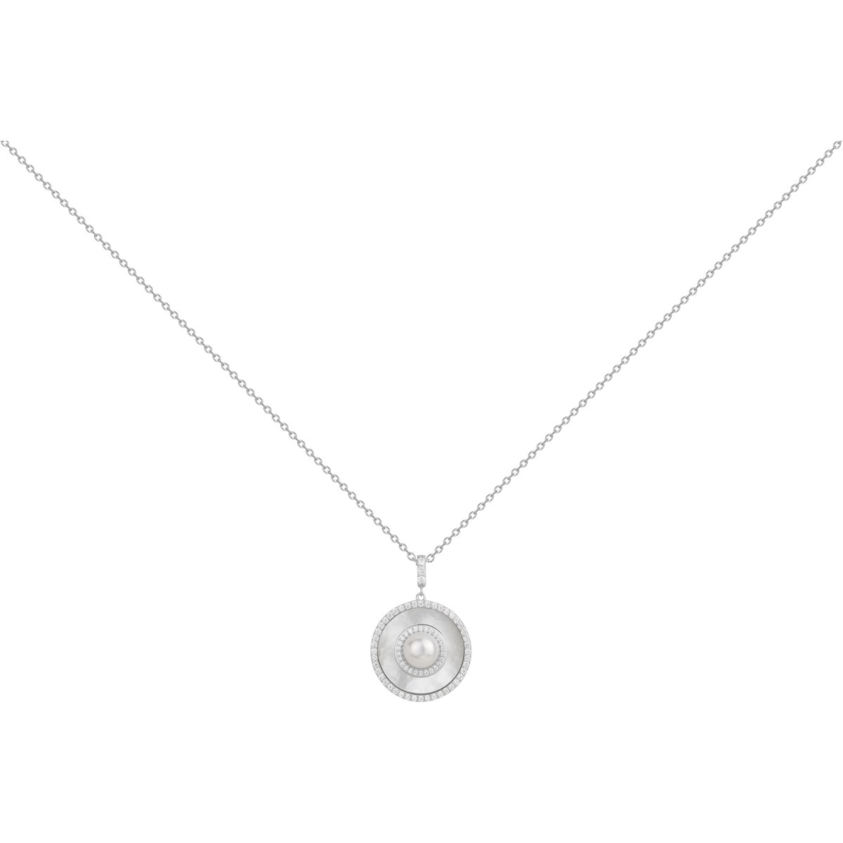 Collier mono-motif Mathilde en Argent avec perle d'eau douce blanc