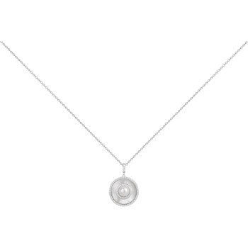 Collier mono-motif Mathilde en Argent avec perle d'eau douce blanc
