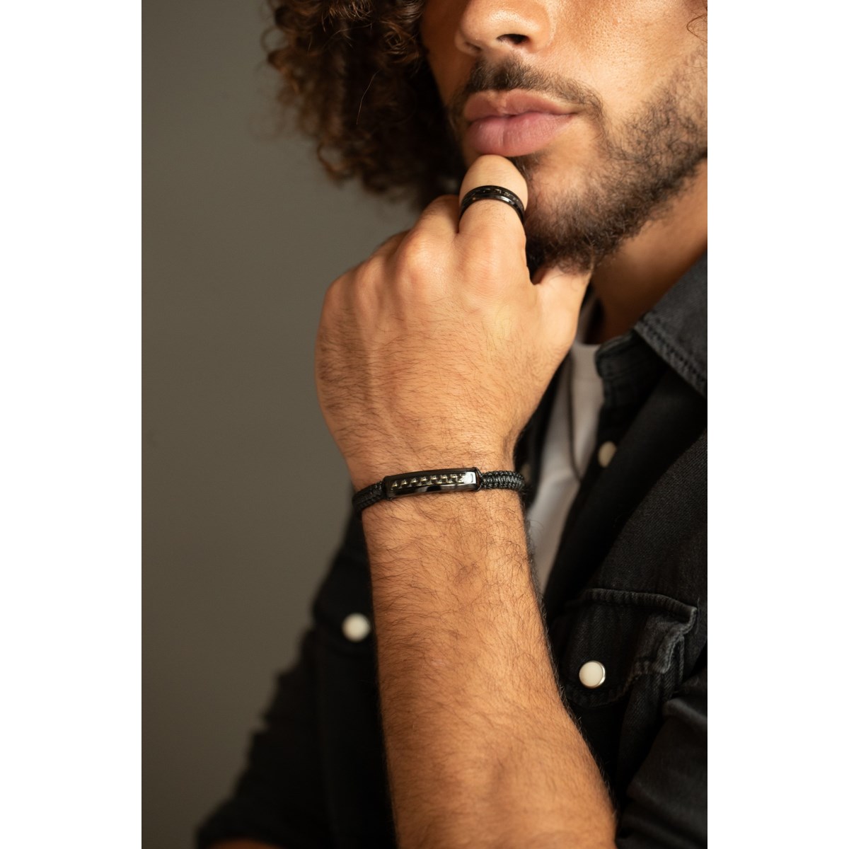 Bracelet souple sur cordon Léon en Acier 316L - vue 3