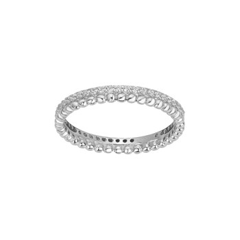 Alliance en Argent avec oxyde de zirconium blanc